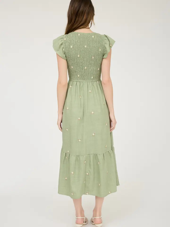 Light Green Little Floral Dress