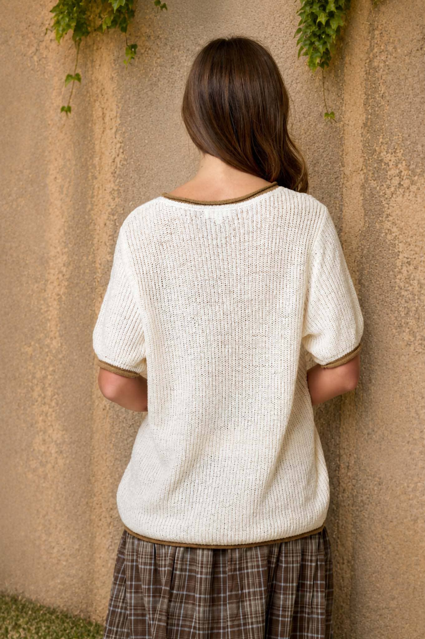 Oatmeal Puff Sleeve Top