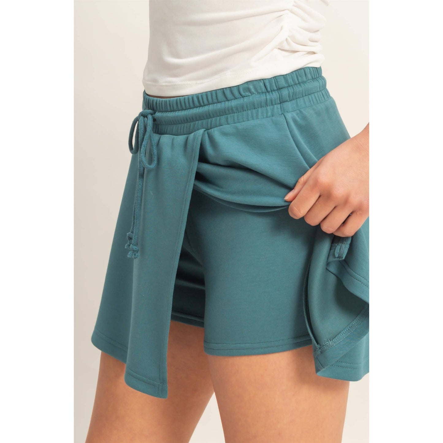Teal Wrap Front Skort