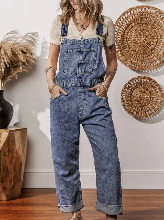 Stone Washed Denim Bibs