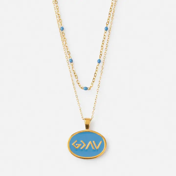 Blue Highs and Lows Necklace Set