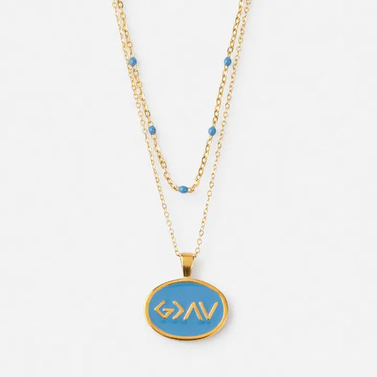 Blue Highs and Lows Necklace Set
