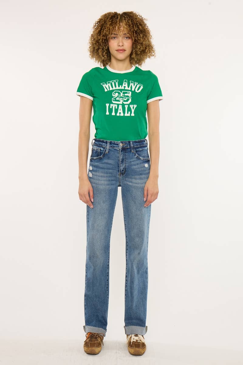 High Rise True Straight Jean