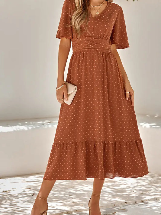 Dotted Rust Dress