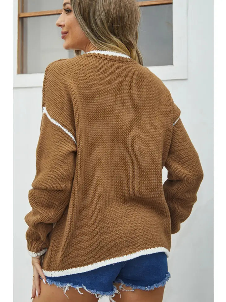Loose Fit Camel Sweater
