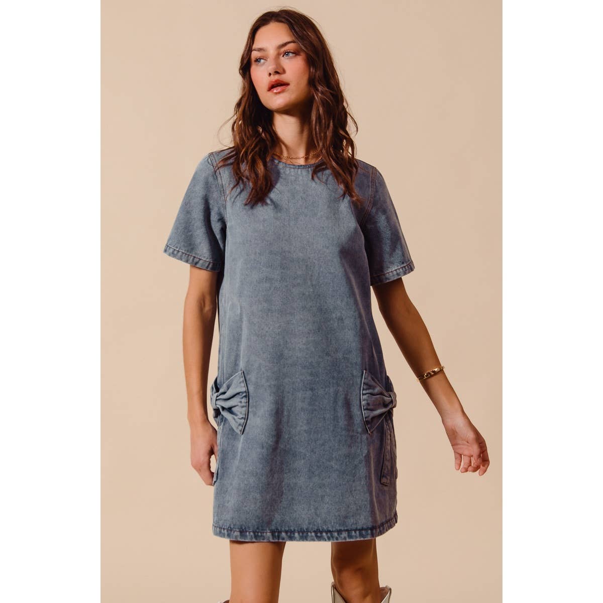 Playful Bow Tee Dress
