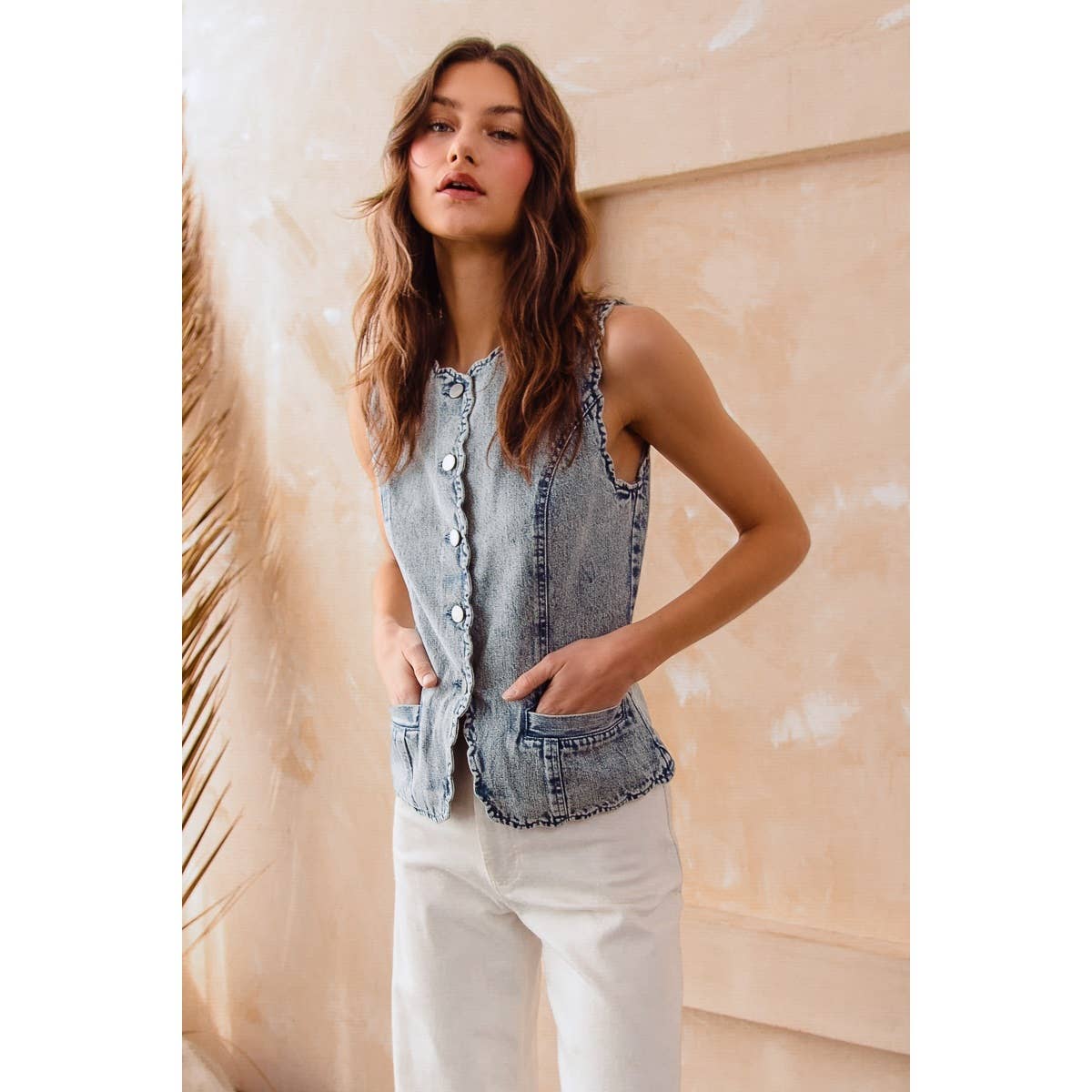 Vintage Wash Denim Vest