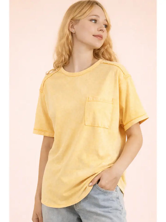 Classic Cute Pocket Tee - Yellow