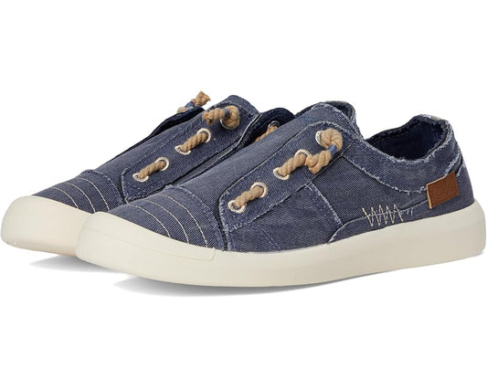 Navy Twill Slip-On Shoes
