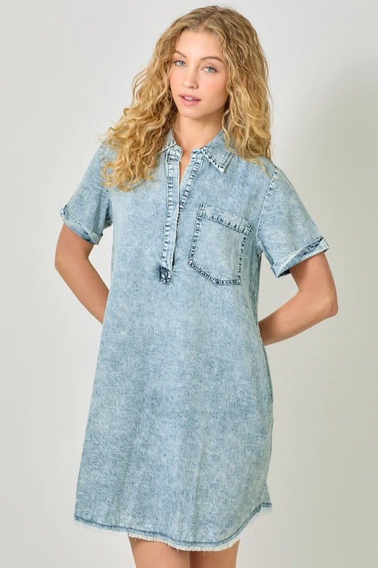 Acid Wash Denim Dress
