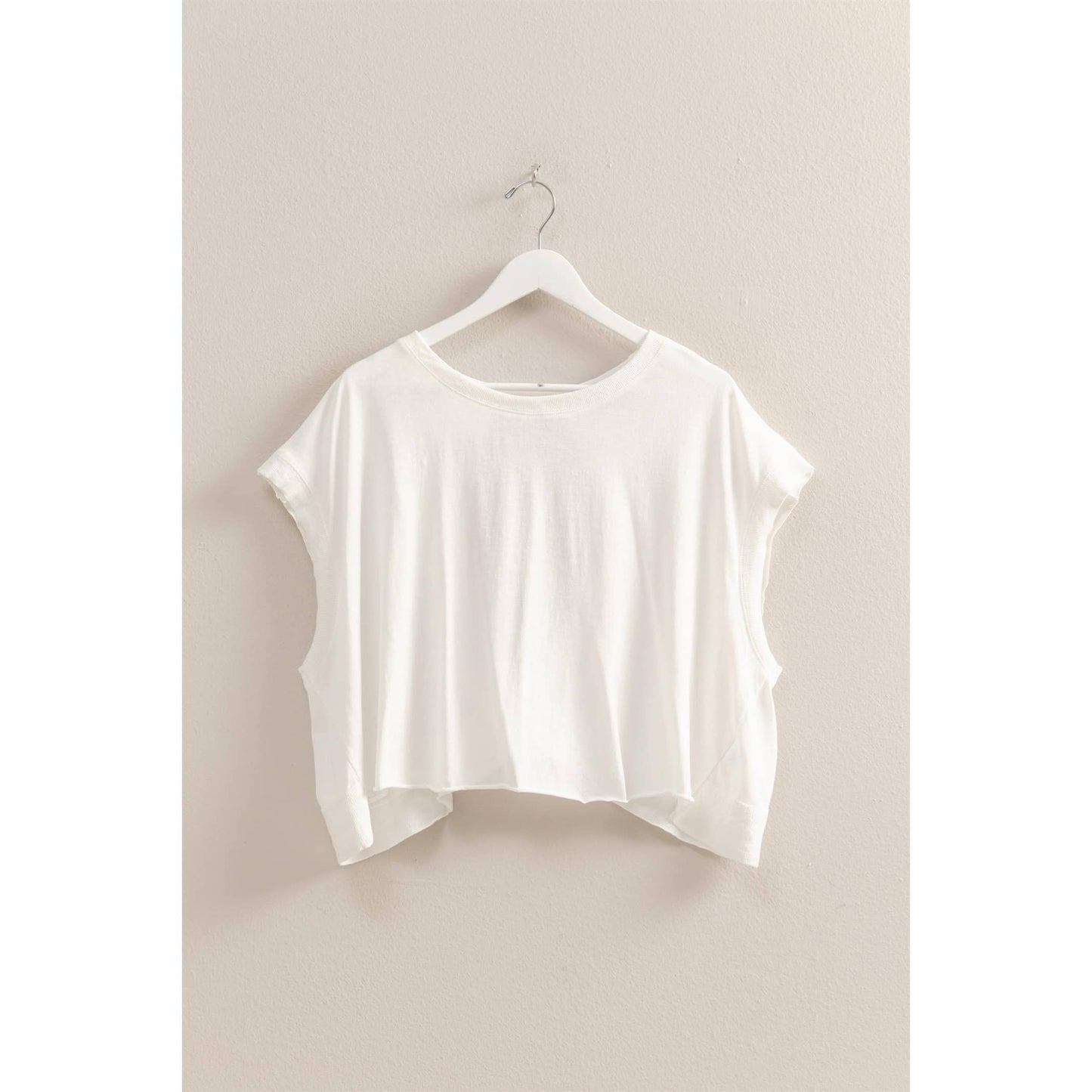 Boxy White Crewneck Top