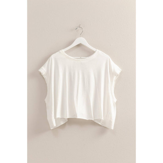 Boxy White Crewneck Top