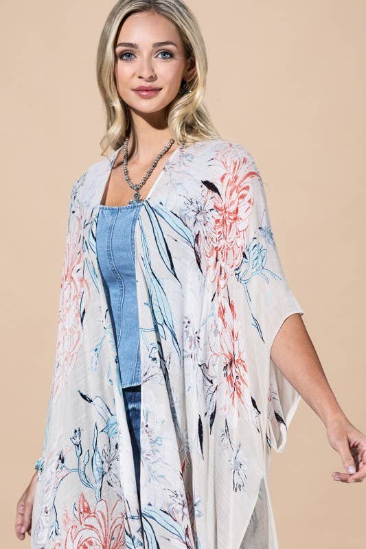 Airy Floral Kimono