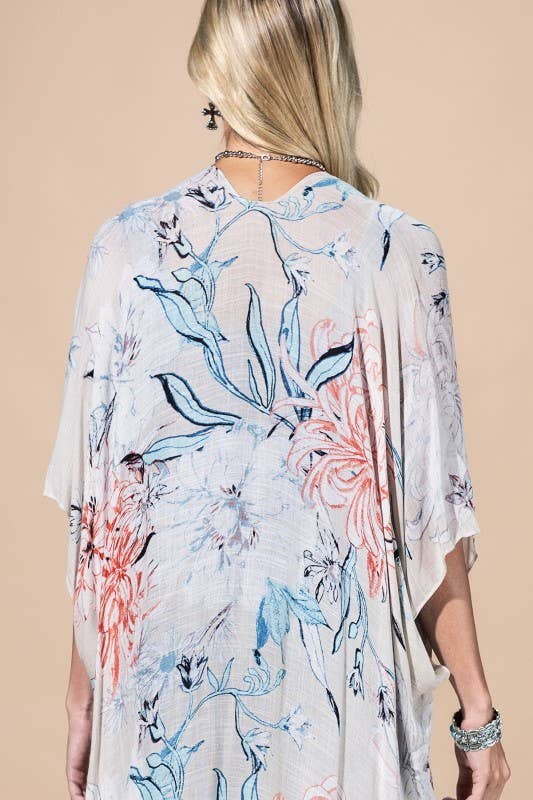 Airy Floral Kimono