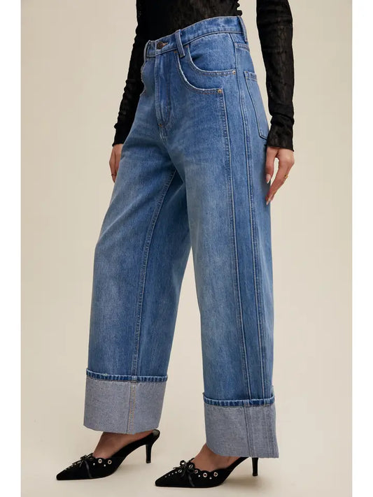 Drift Blue Denim Cuff Jeans