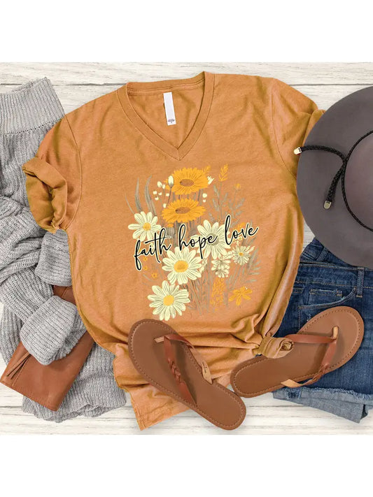 Faith Hope Love V-Neck