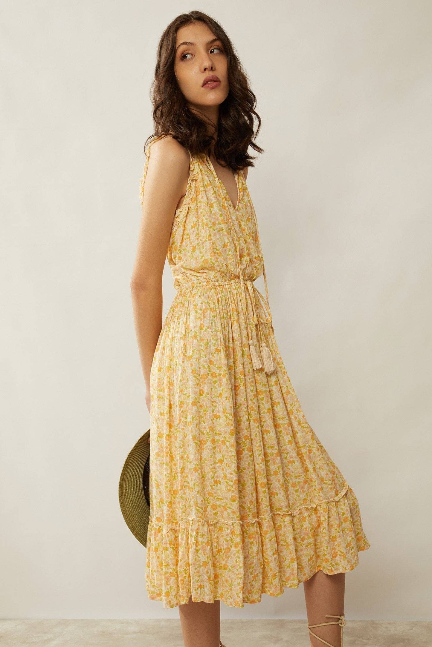Honey Petal Flutter Sleeve Dress