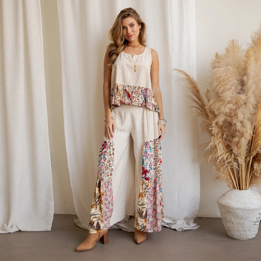 Boho Floral Cream Tank