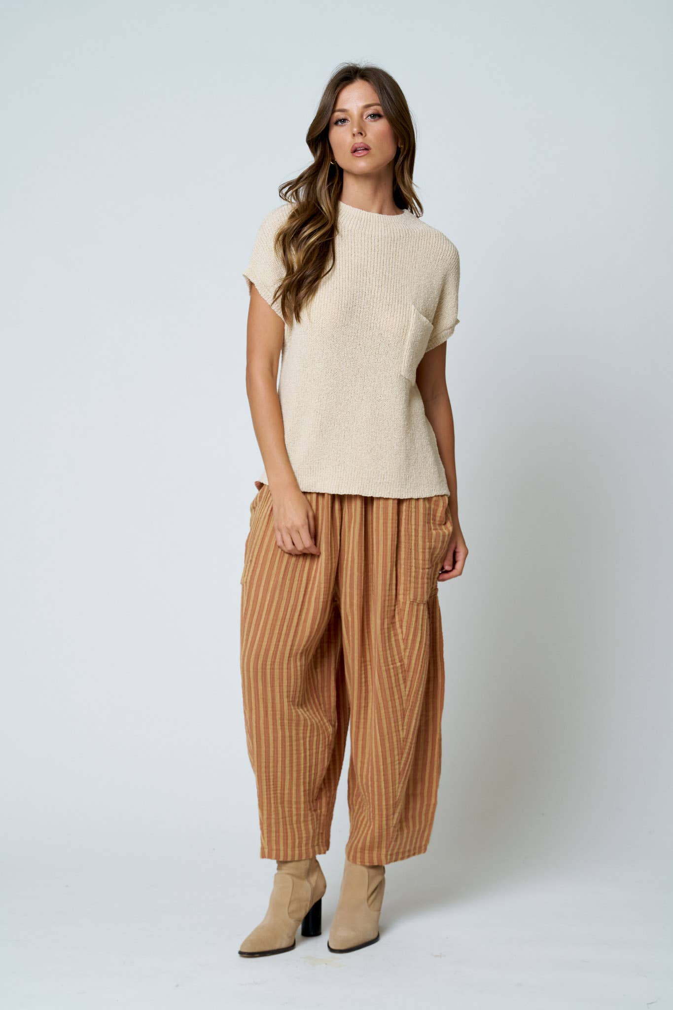 Oatmeal Easygoing Pocket Top