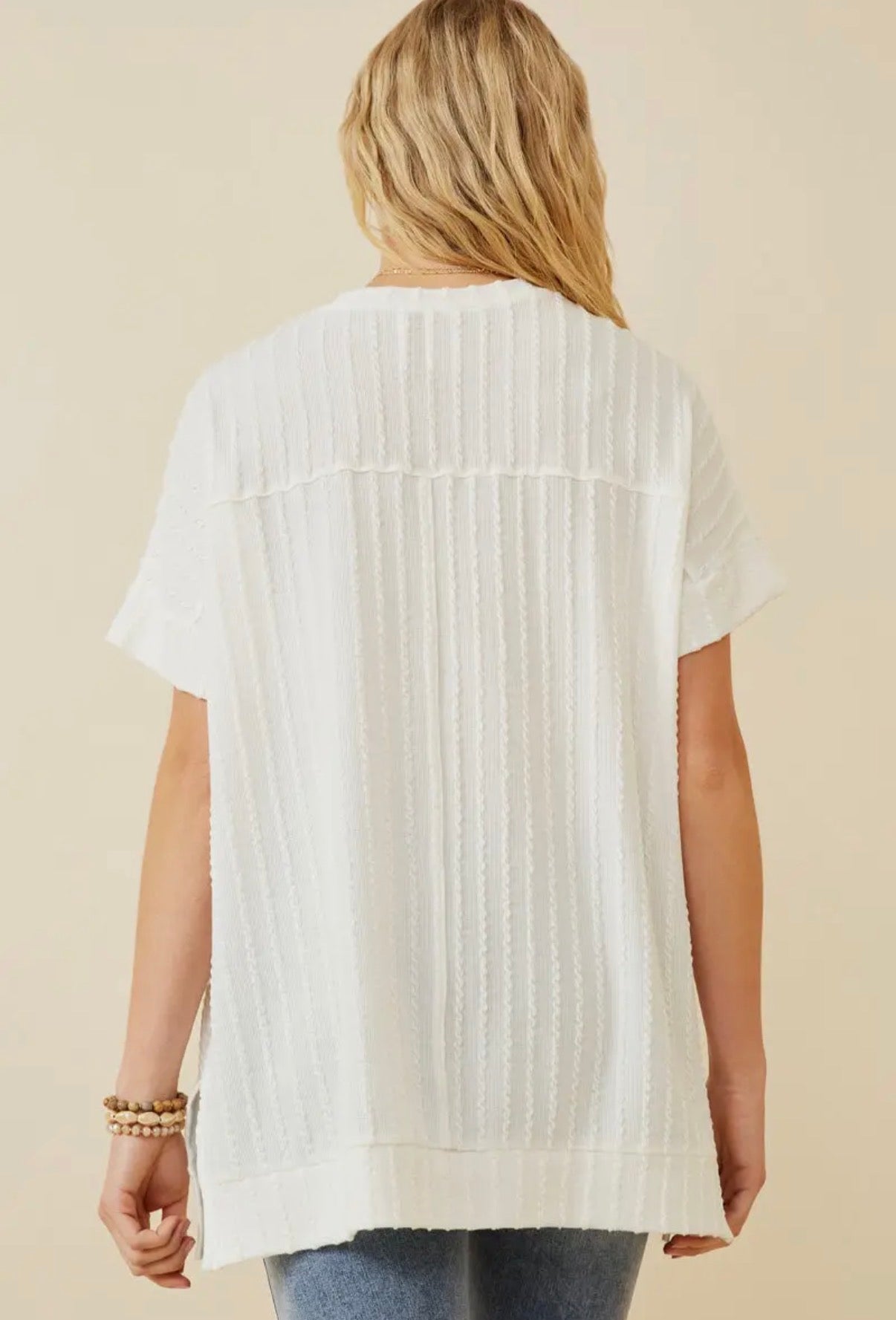 White Cable Detail Tunic