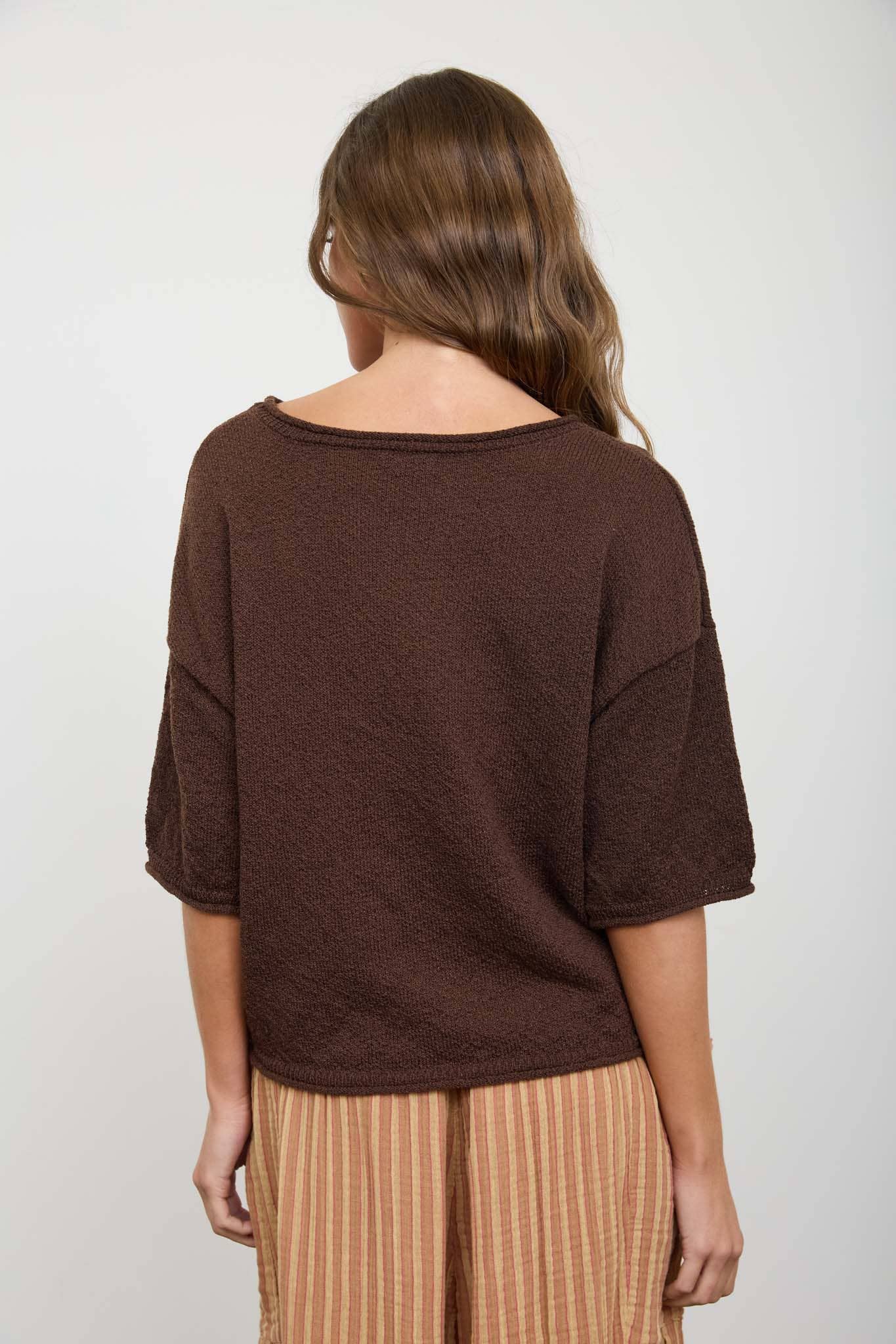 Casual Raw Edge Top - Cream
