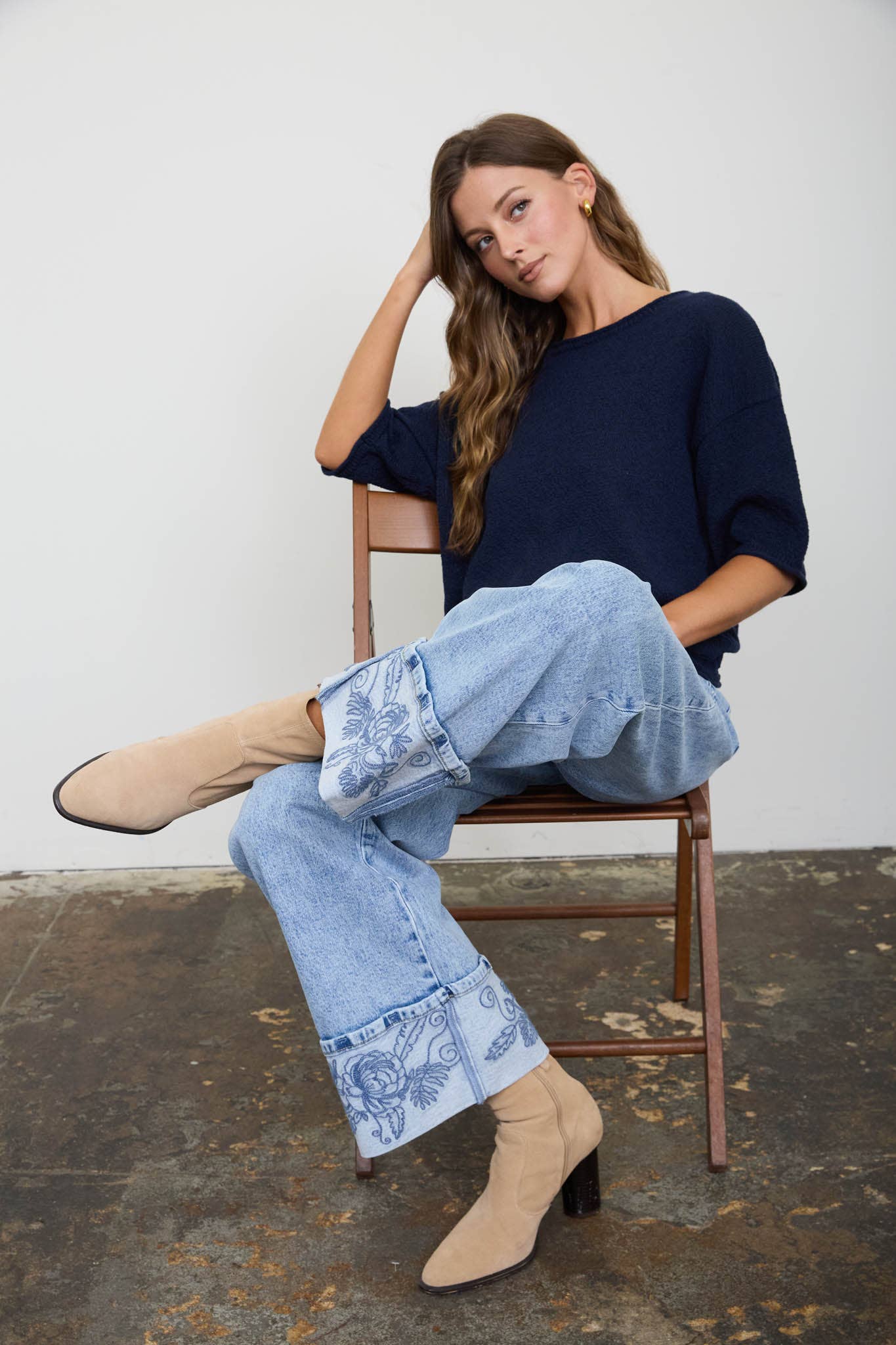 Casual Raw Edge Top - Burgundy