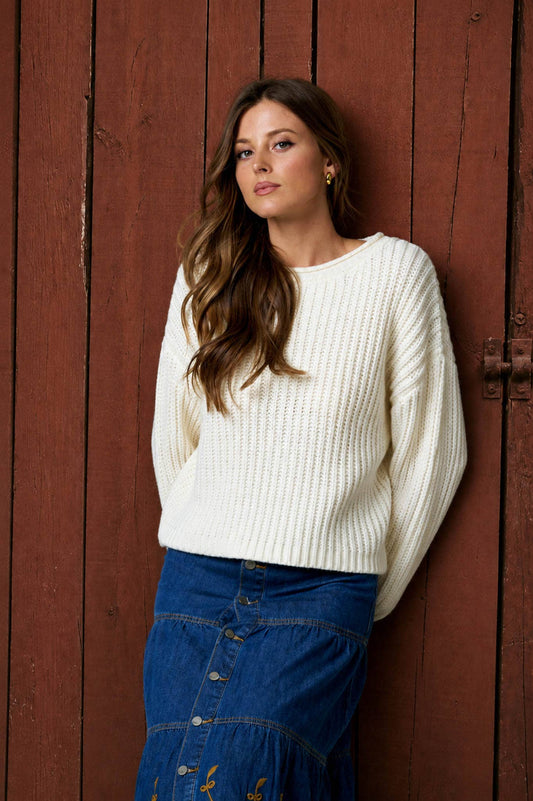 Plush Knit Sweater - Cream