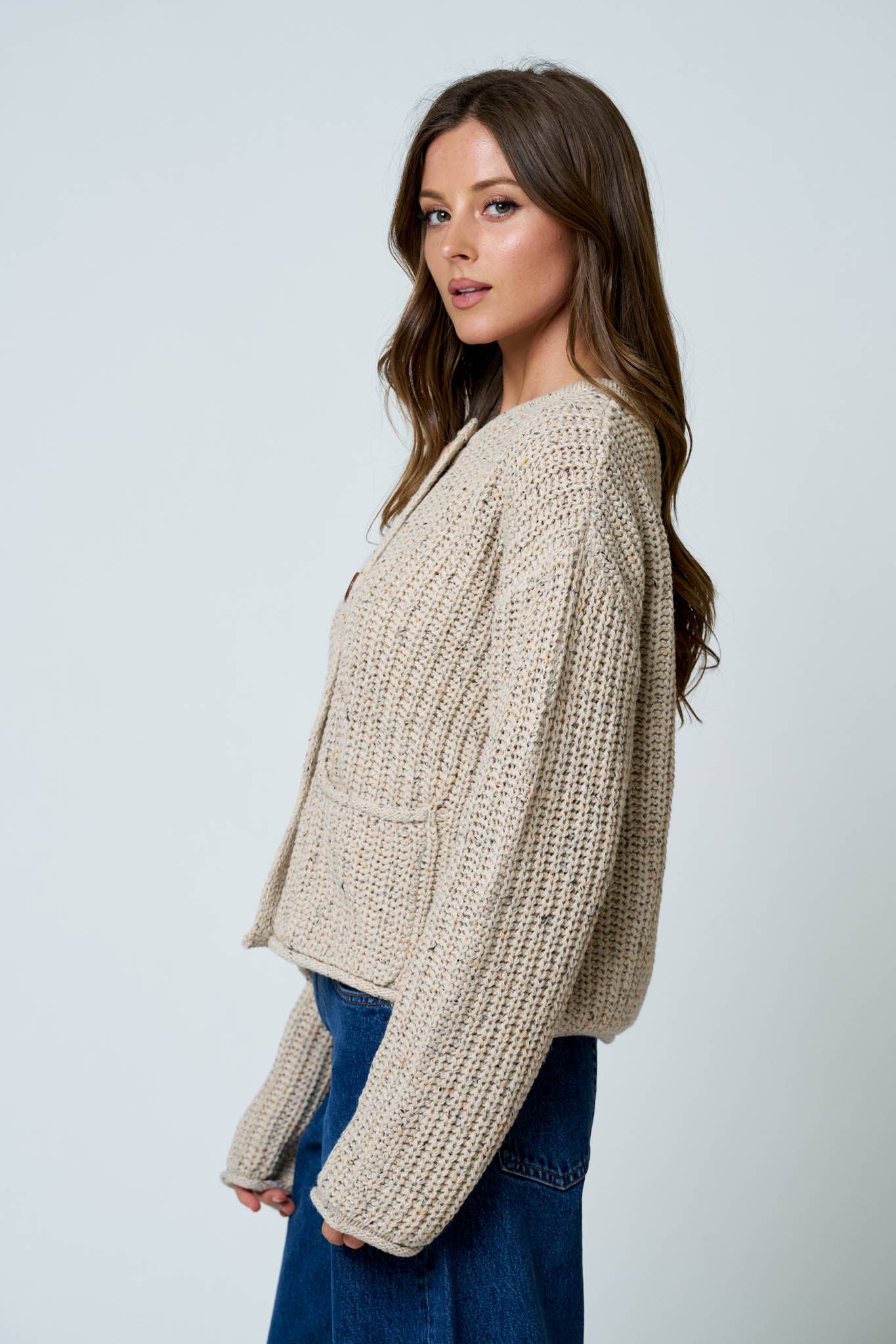 Chunky Knit Marled Cardigan