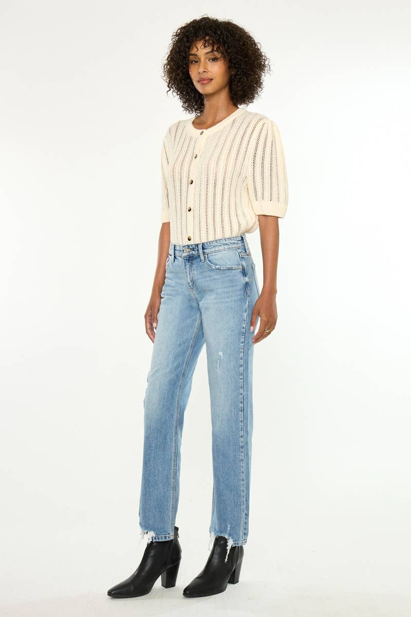 Mid-Rise True Straight Leg Kancan Jean