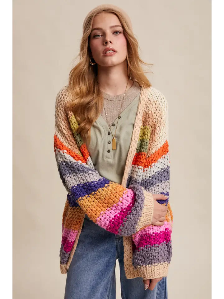 Crochet Stripe Sweater