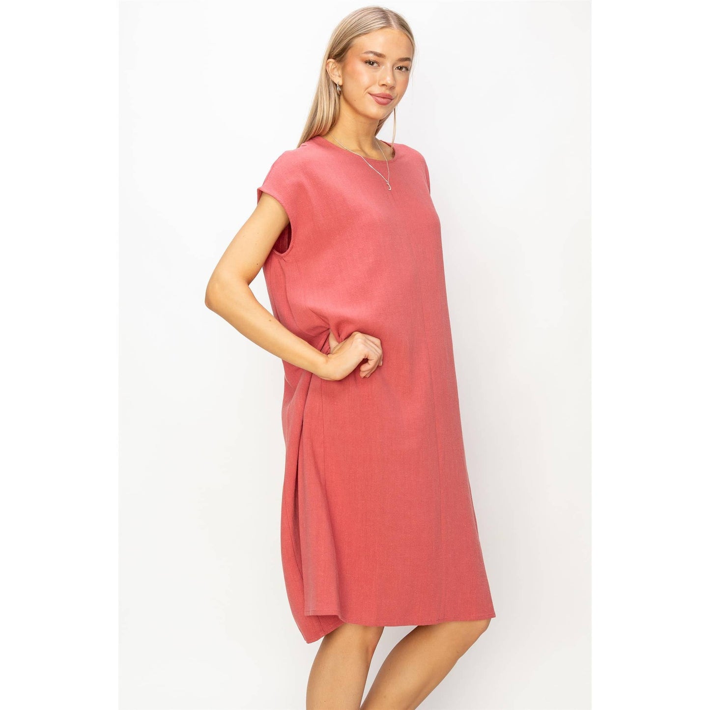 Linen Oversized Midi Dress