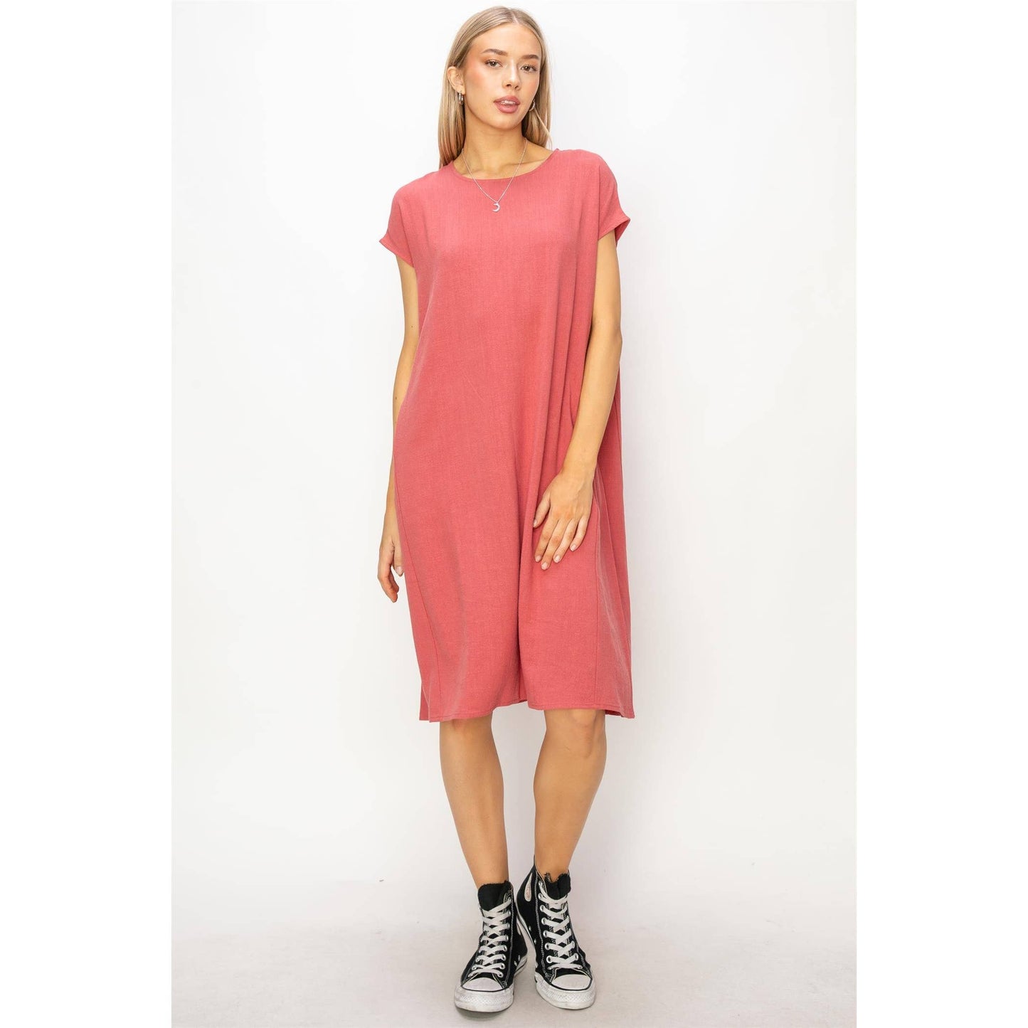 Linen Oversized Midi Dress
