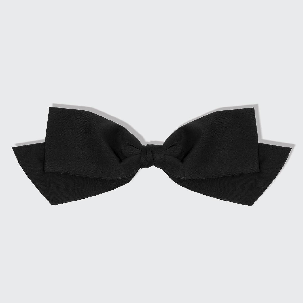 Fabric Bow Hair Clip - Black