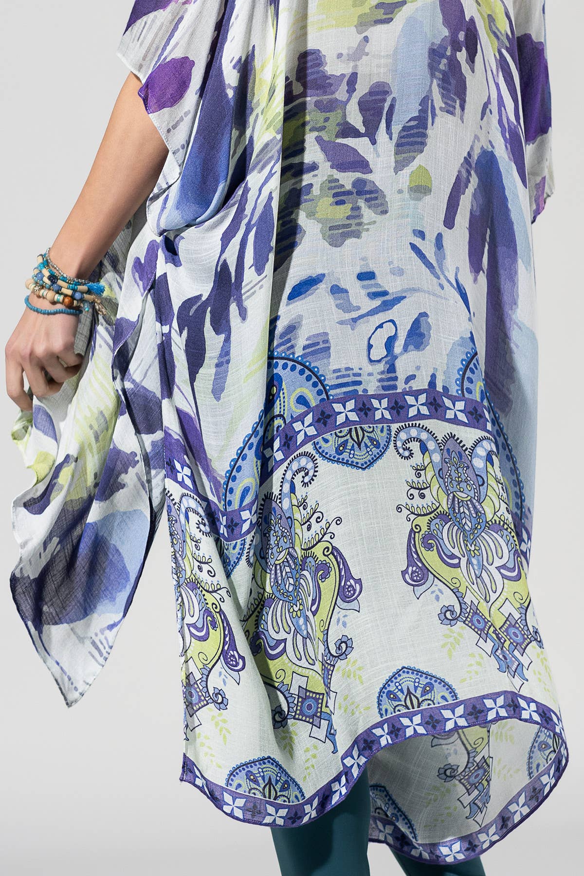 White Multi Pattern Kimono