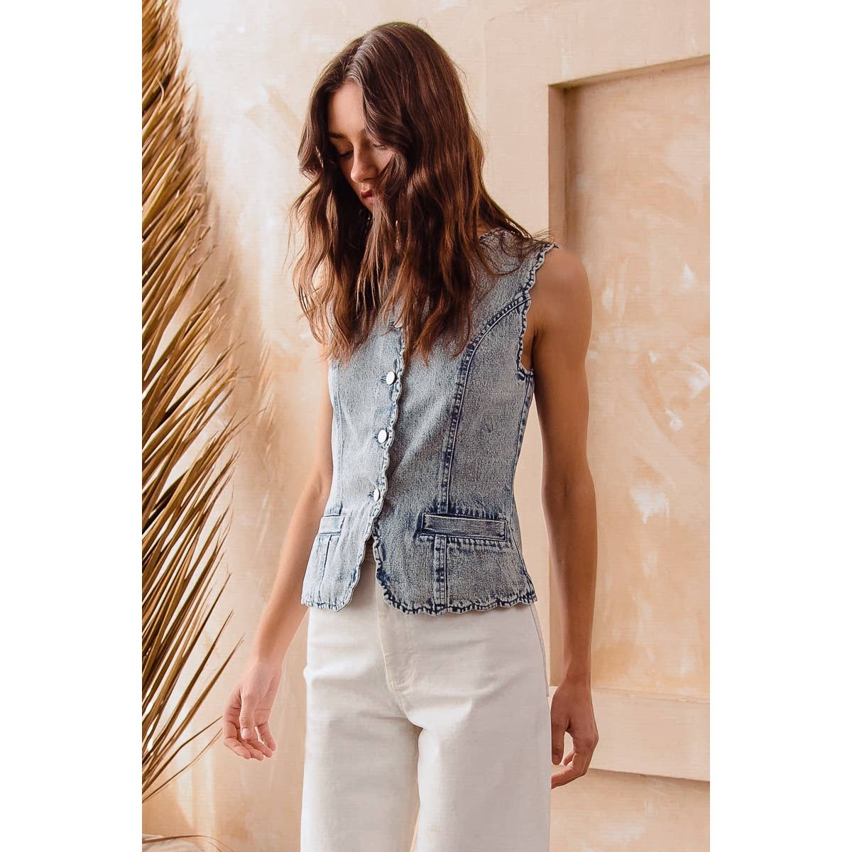 Vintage Wash Denim Vest