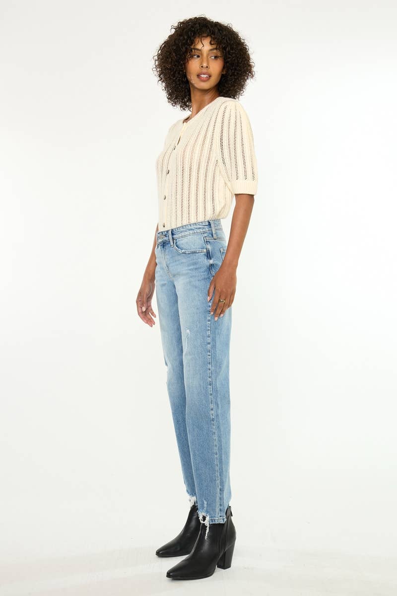 Mid-Rise True Straight Leg Kancan Jean
