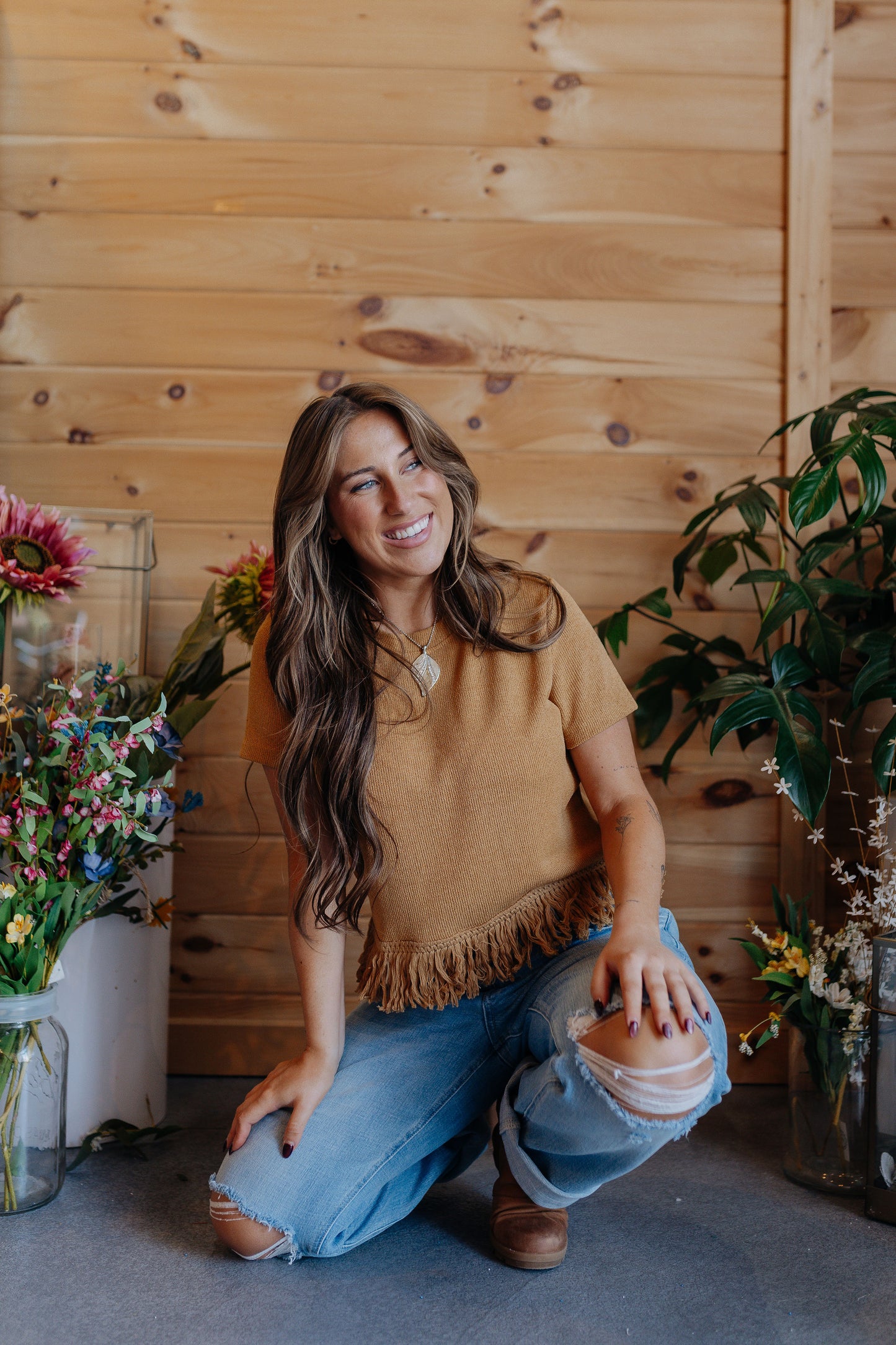 Mustard Fringe Bottom Top