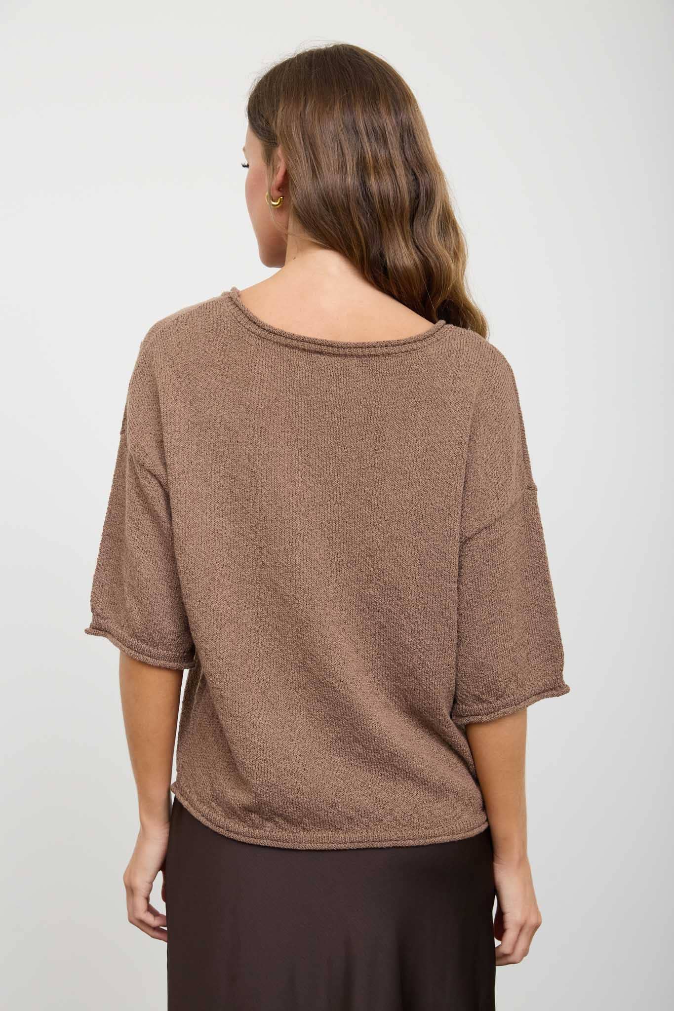 Casual Raw Edge Top - Burgundy