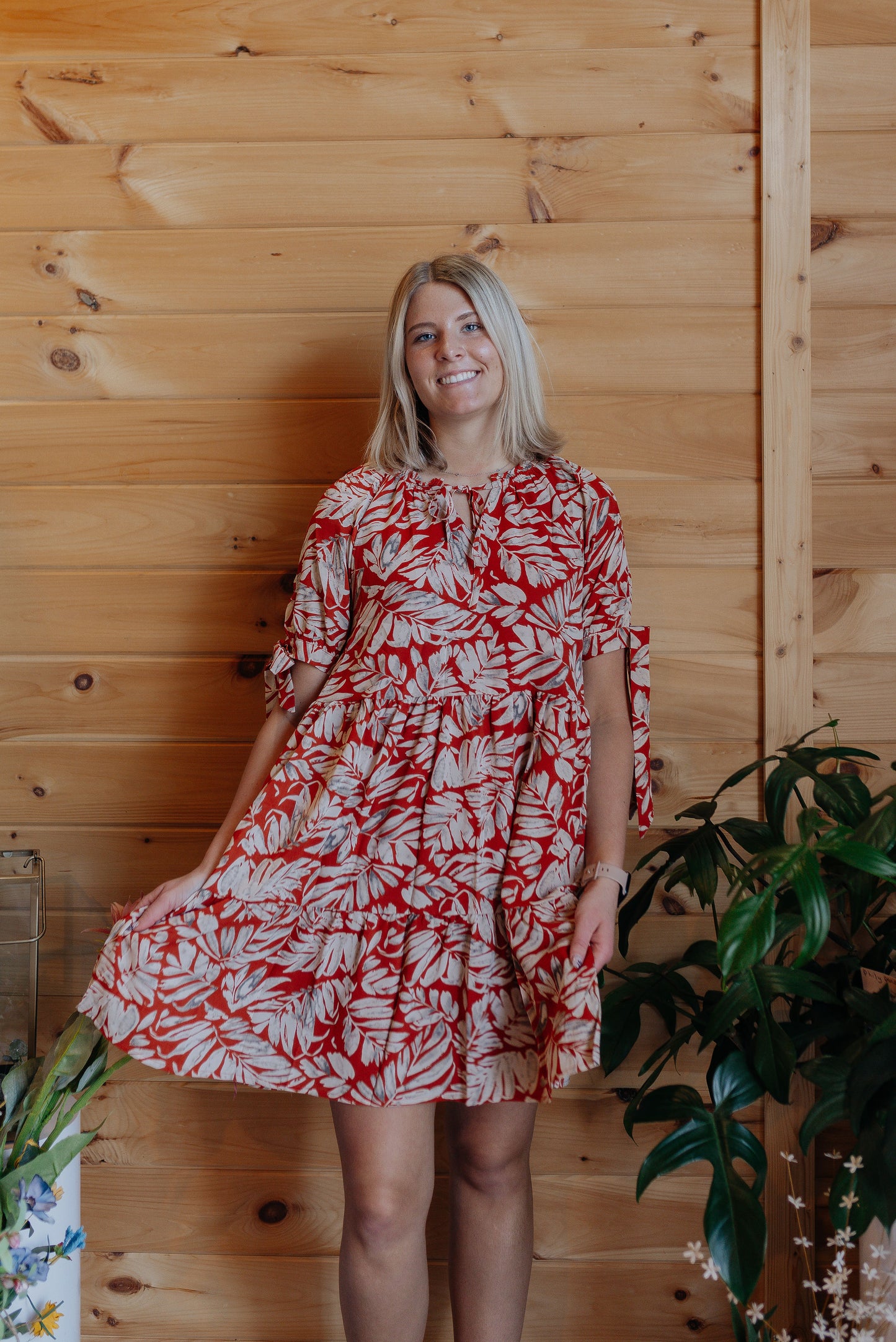 Botanical Pattern Dress