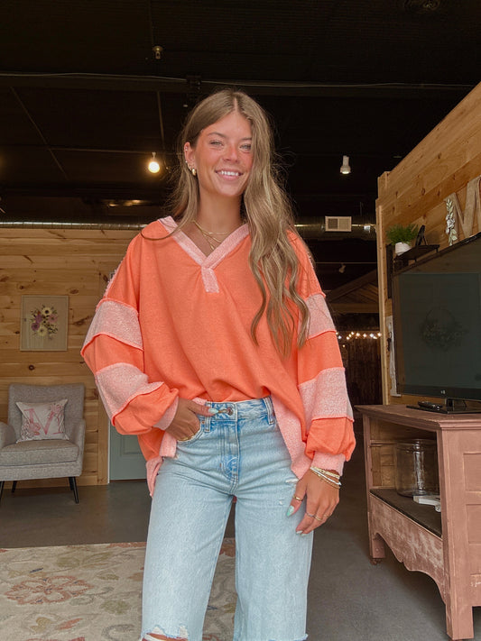 Sherbert Orange and Pink Crewneck