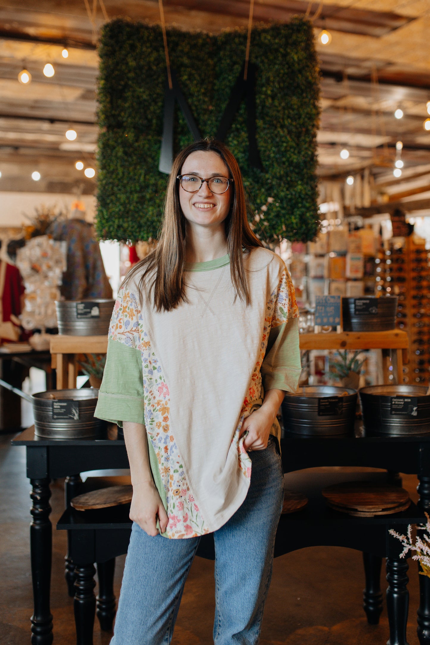 Spring Floral Patchwork Tee