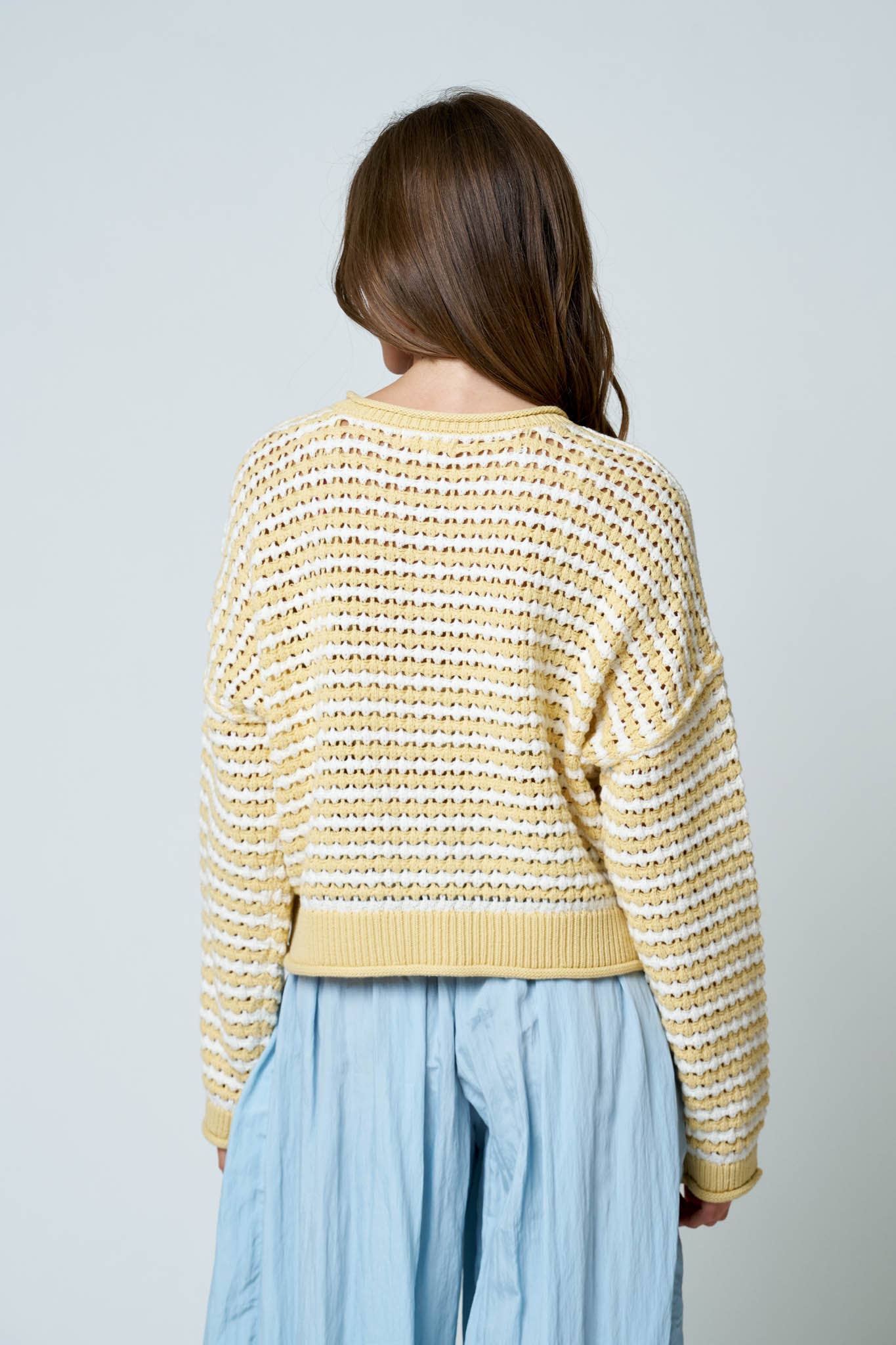 Butter Yellow Stripe Cardigan