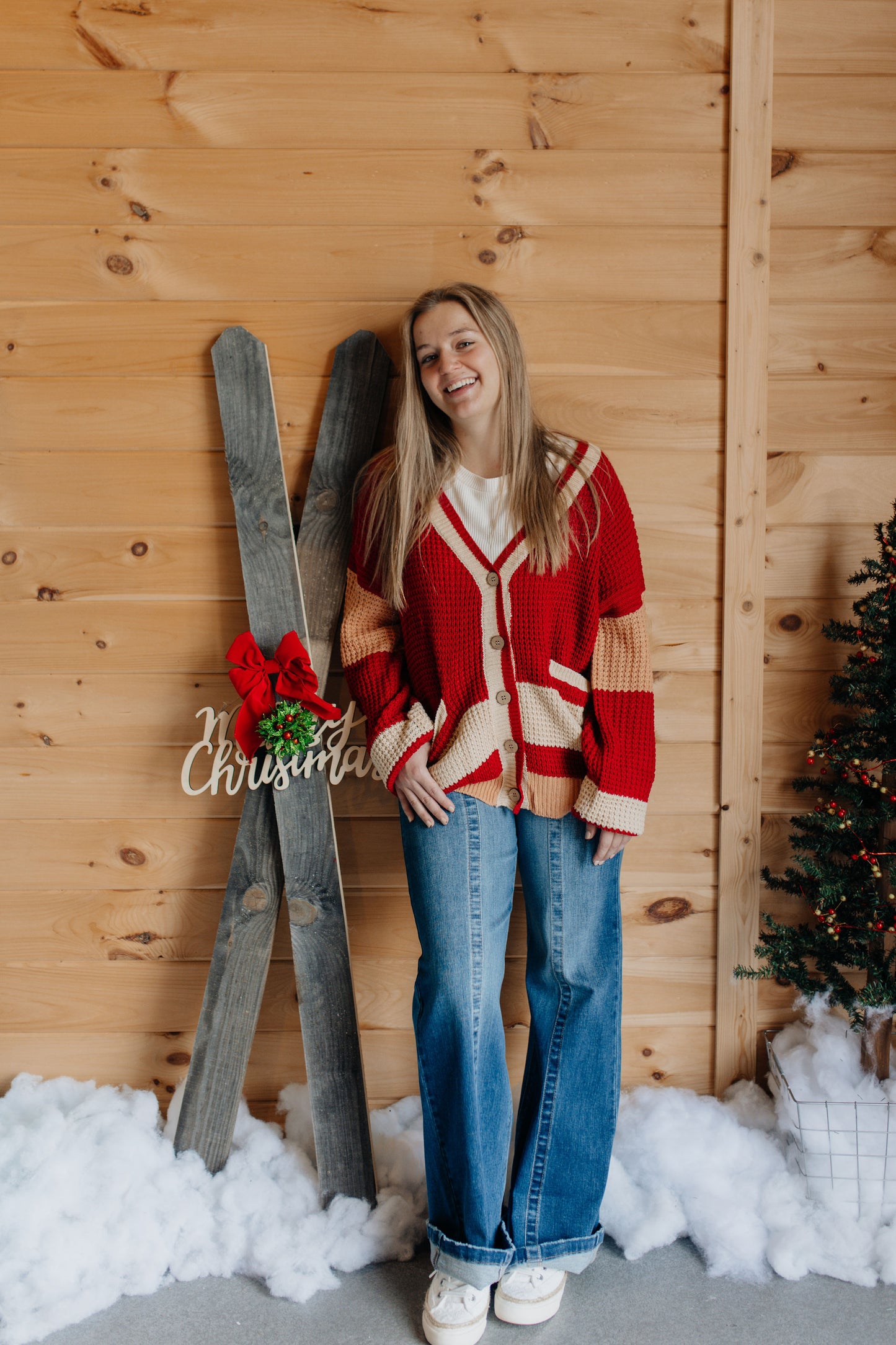 Snuggle Up Slouch Cardigan - Red