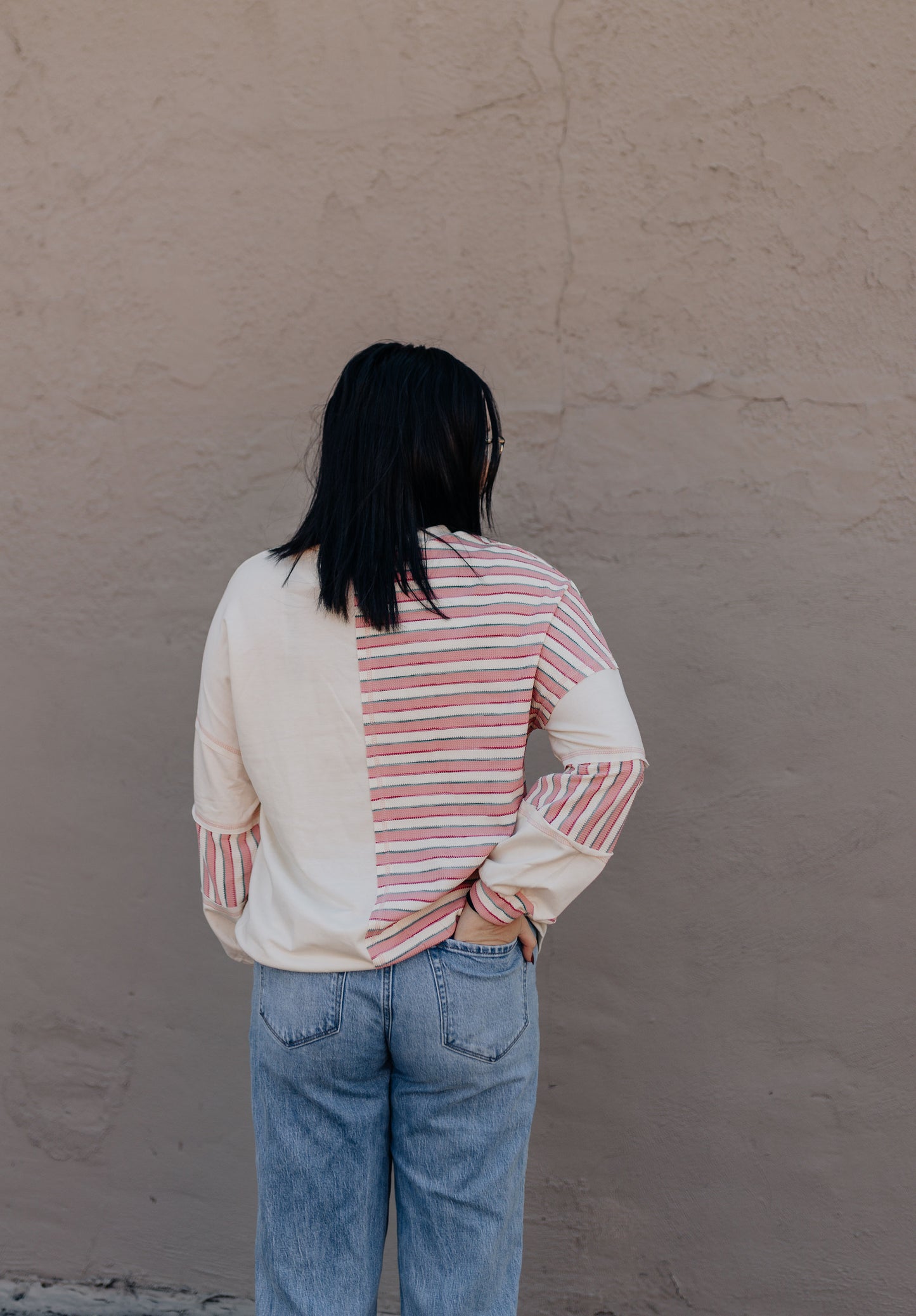 Pink and Cream Stripe Longsleeve