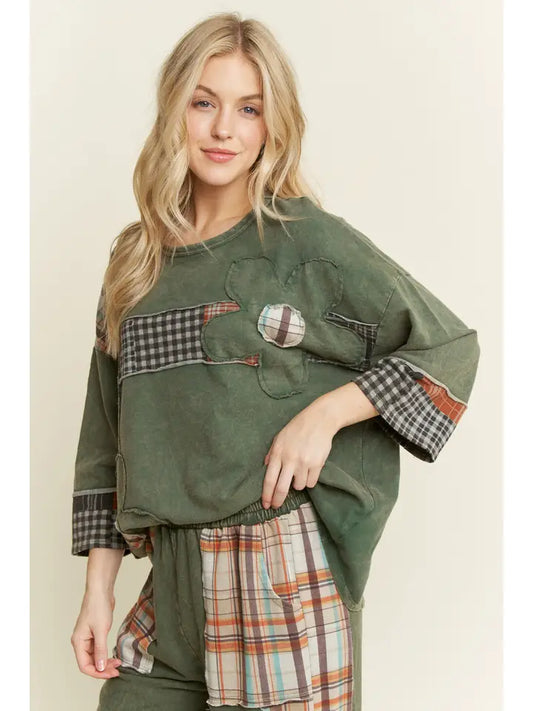 Fall Favorite Olive Floral Top