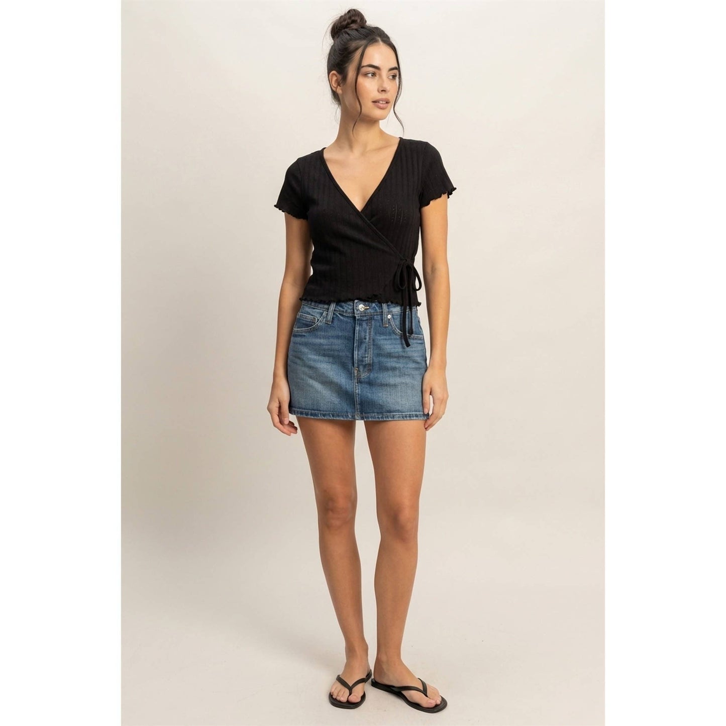 Tie Front Wrap Crop Top