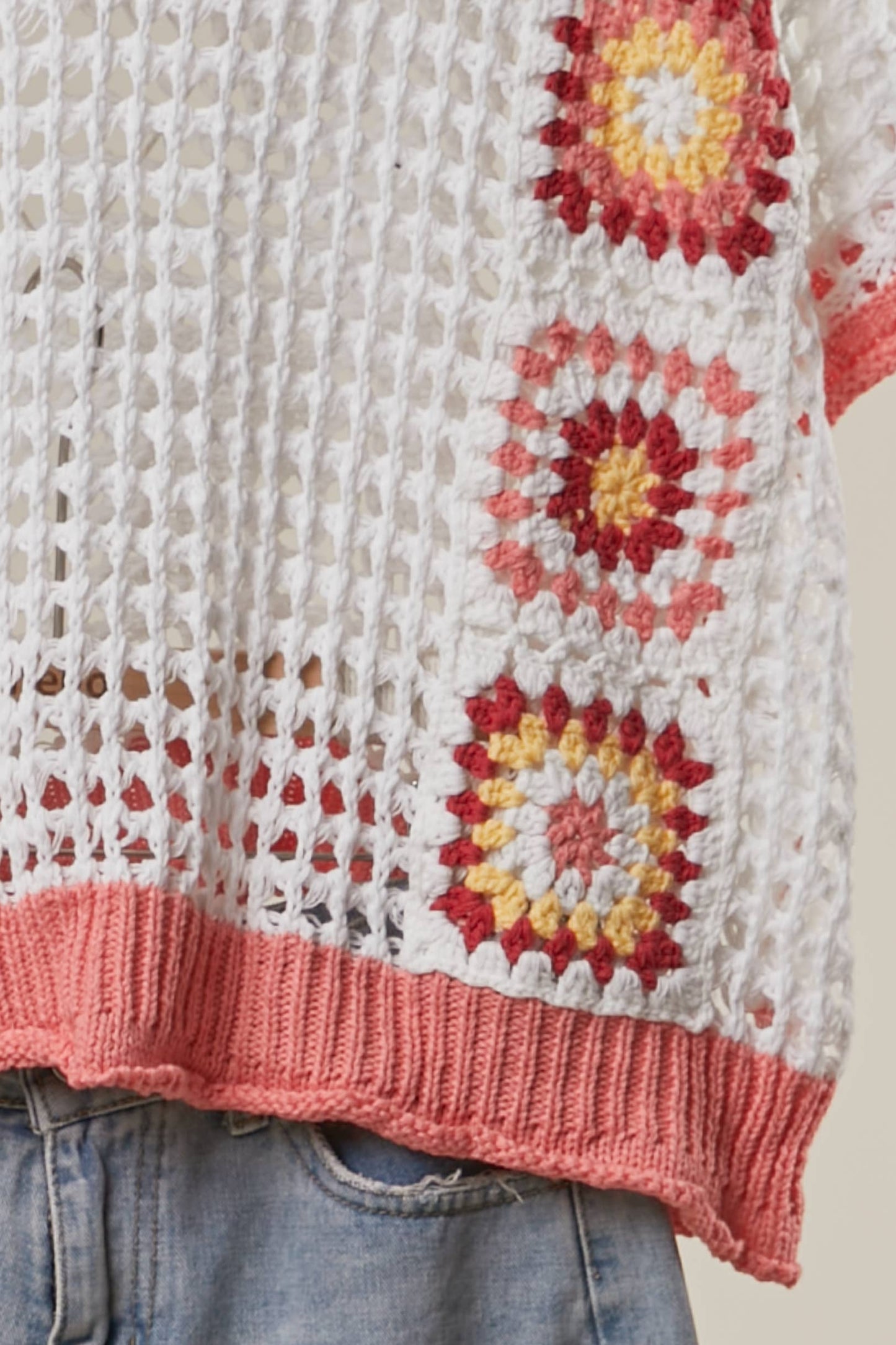 Sunset Crochet Patchwork Top