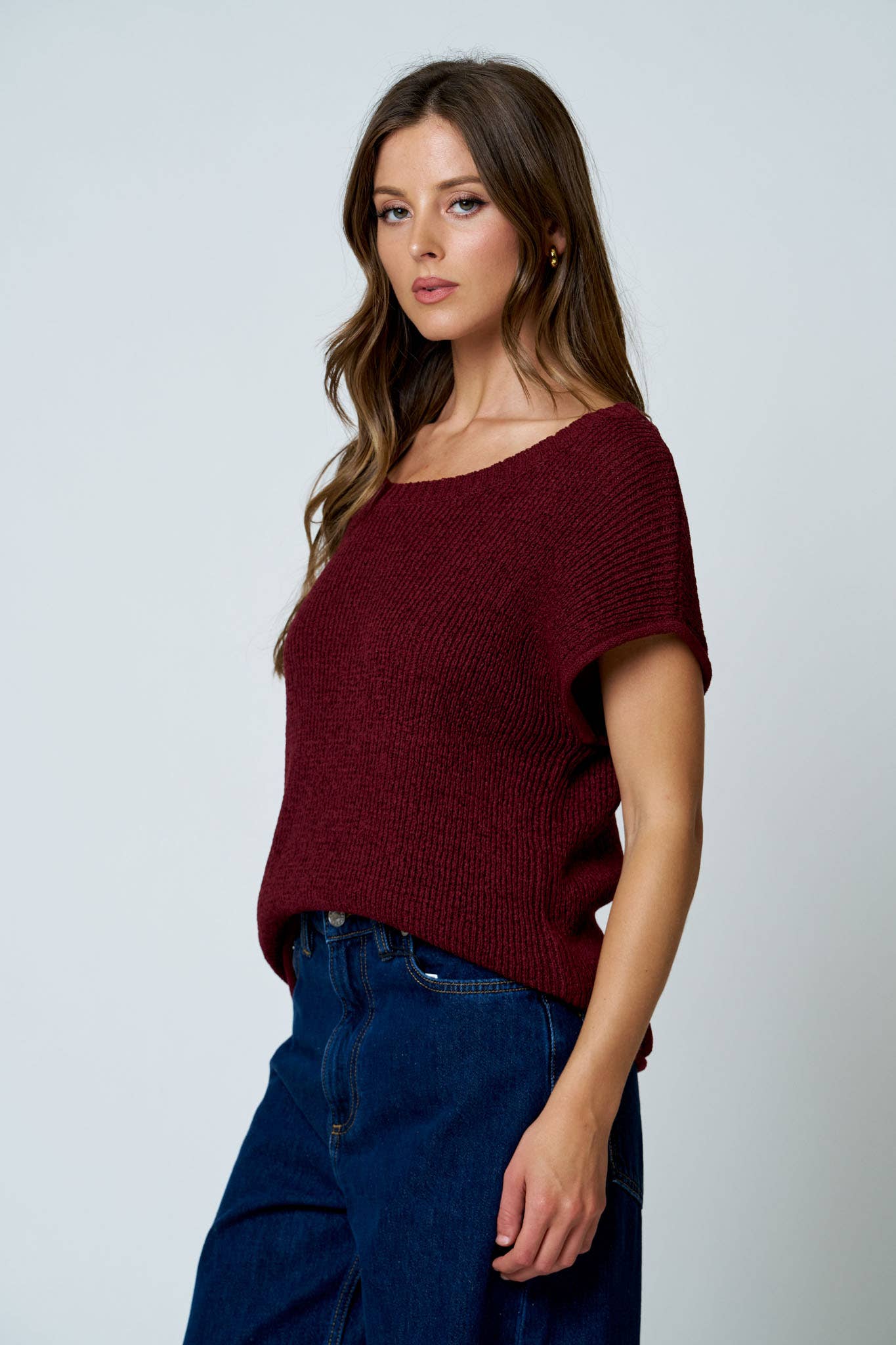 Effortless Knit Top - Burgundy