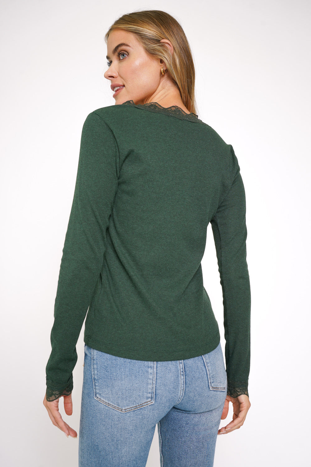Hunter Green Lace Sweater