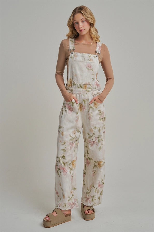 Magnolia Floral Overalls